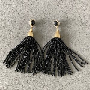 Stella & Dot black bead earrings
